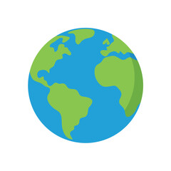 Obraz premium World Globe Icon In Flat Vector Style On White
