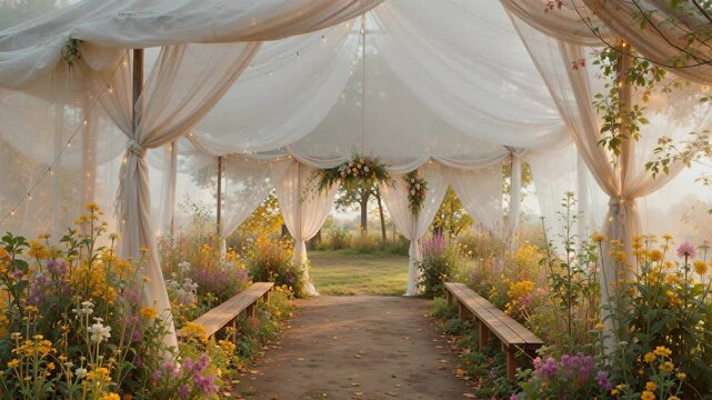 Natural Rustic Wedding Canopy
