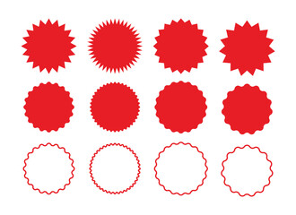 Sale sticker price tag starburst icon set set collection pack shape icon silhouette vector flat illustration design