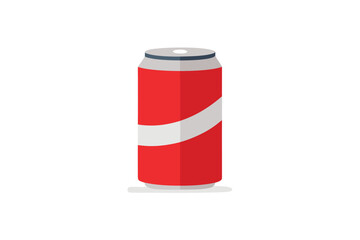 Cola Can In Modern Flat Vector Art On White