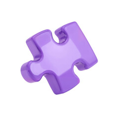 Obraz premium A single, vibrant purple puzzle piece, isolated against a white background.