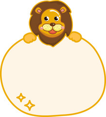 Cute lion label name