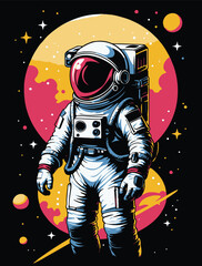Fototapeta premium astronaut in space for streetwear design