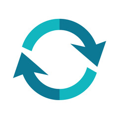Arrow Loop Symbol Flat Vector Icon On White
