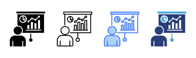 Statistics icon sheet multiple style collection