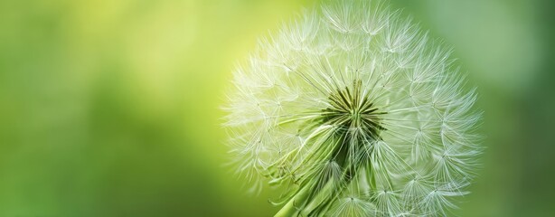Fototapeta na wymiar The delicate dandelion puff capturing the essence of spring's beauty.