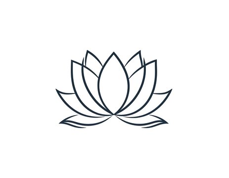 Simple, elegant line art lotus flower graphic