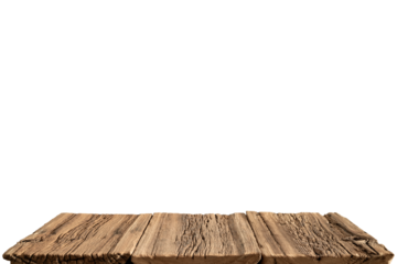 Rustic wooden table showcases its weathered texture. Simple wooden background.