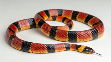 Naklejka premium Harlequin Coral Snake on studio background