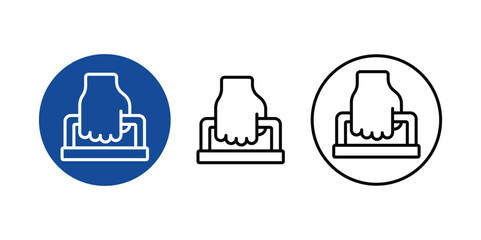 Easy to carry round set icon flat design