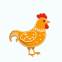 gingerbread cock isolated on white background