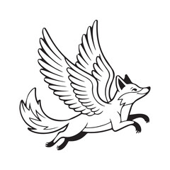 Fototapeta premium A fox flying in the sky image design