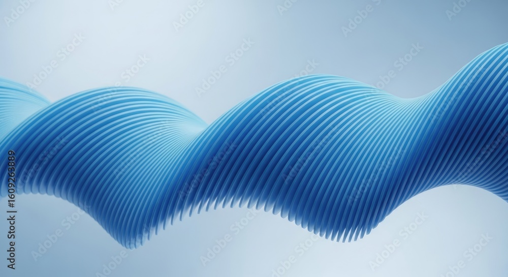 Poster abstract soft blue wave patterned surface twisting on light blue background