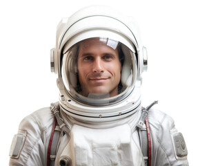 Smiling astronaut ready for space exploration, conveying confidence and futuristic ambition