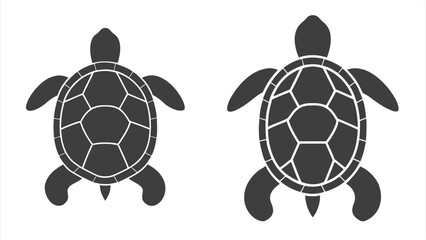 Obraz premium Silhouette duo of a tortoise and a turtle.