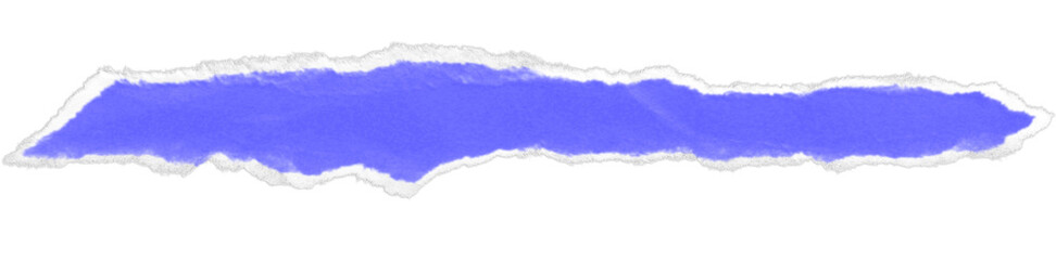 Realistic torn paper edge. Ripped Electric Indigo paper mockup isolated on transparent background....