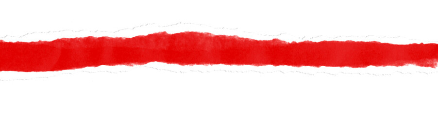 Realistic torn paper edge. Ripped red paper mockup isolated on transparent background. Piece of rip...