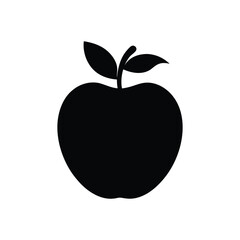 Apple icon silhouette vector with white background