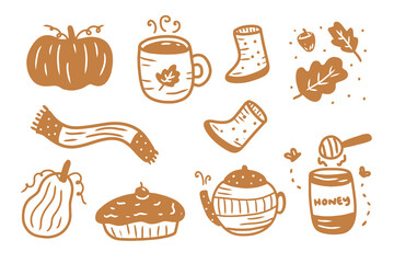 Cute Autumn Doodle Element Collection
