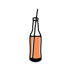 Minimal Beer Bottle Icon, Flat Vector Drink Design