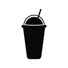 smoothie cup silhouette vector with white background