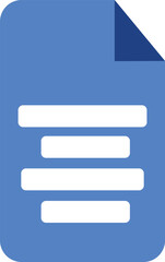 Blue document icon with white text lines paper