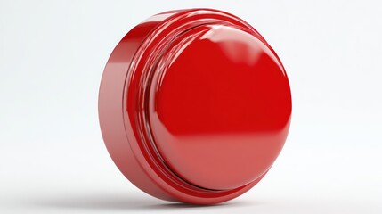 Red glossy circular button