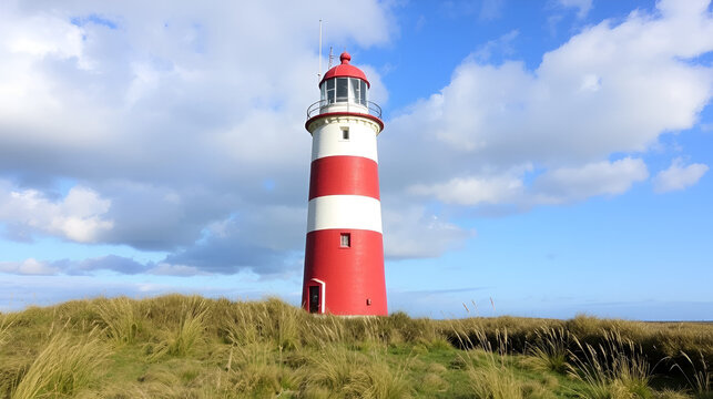 Lighthouse Westerheversand in the natinal park Schleswig-Holstein Wadden Sea