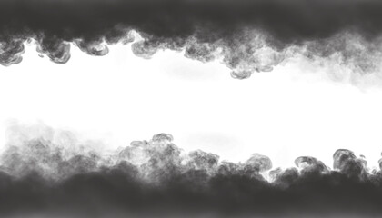 dark fog or smoke effect isolated on transparent white background. Steam explosion special effect. Effective texture of steam, fog, smoke png. Design elements