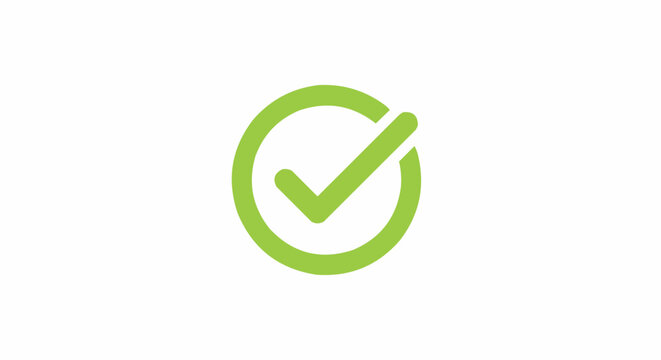 A light green check mark inside a circle indicating approval or a task completed successfully and correctly
