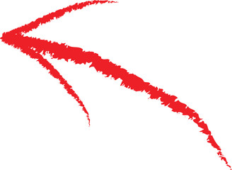Red brush stroke arrow pointing left paint