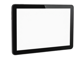 Tablet device technology blank screen gadget mock on transparent background