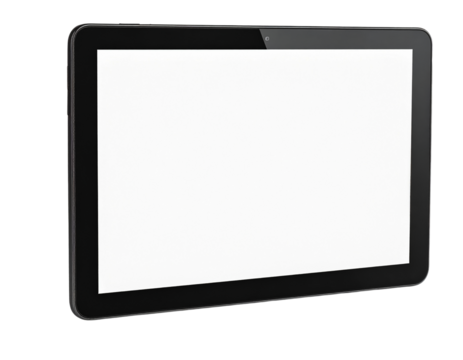 Tablet device technology blank screen gadget mock on transparent background