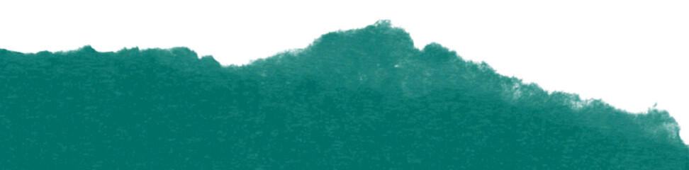 Realistic torn paper edge. Ripped Teal Green paper mockup isolated on transparent background. Piece...