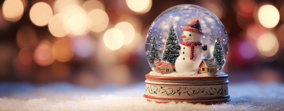 The enchanting snowman in a magical holiday snowglobe scene