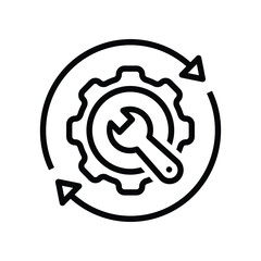 Sync settings icon vector flat line design