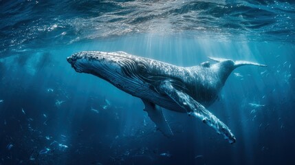 Fototapeta premium Majestic Humpback Whale Underwater