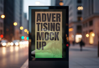 Billboard Mockup Urban Evening Display