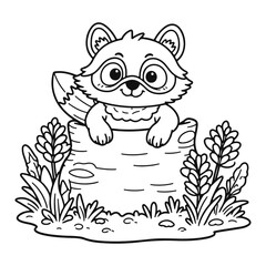 Hand-Drawn Black and White Floral Coloring Page – Vector Line Art Illustration for Kids and Adults

