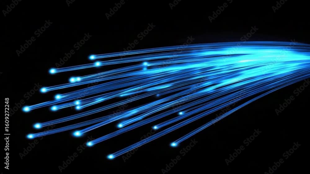 Poster vibrant light trails flowing through dark space creating a stunning visual effect of motion and ener