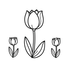 Hand-Drawn Black and White Floral Coloring Page – Vector Line Art Illustration for Kids and Adults

