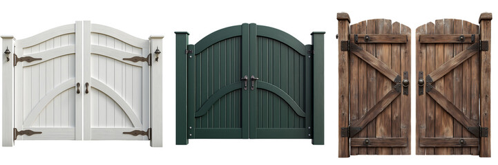 Set of double garden gates, isolated