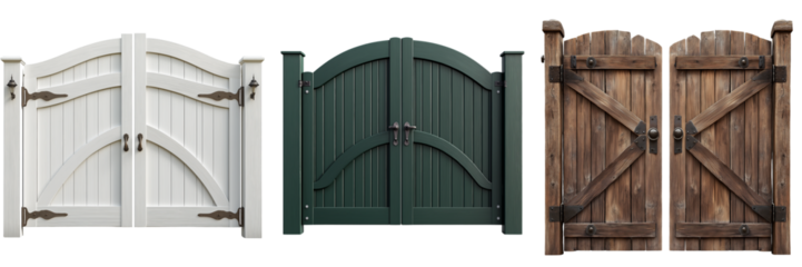 Set of double garden gates, isolated