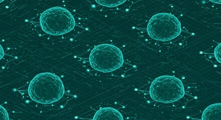 Ai diagnosis shows cells connected, indicating neural network analysis.