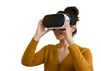 Woman Experiencing Immersive Virtual Reality