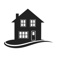 House silhouette logo, real estate symbol, real estate architecture vector, building icon, real estate design