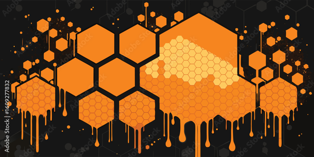 Poster textured grunge backdrop showcasing vibrant orange and deep black paint, adding depth and contrast t
