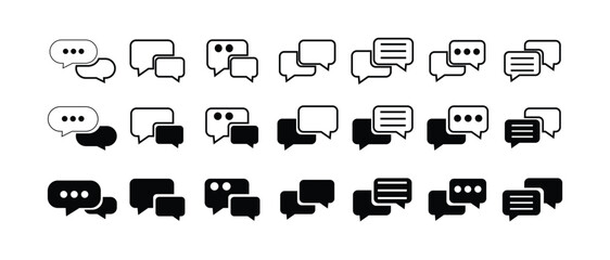 Chat glyph icon, Speech bubble,  Talk bubble icon, Vector illustration EPS 10.