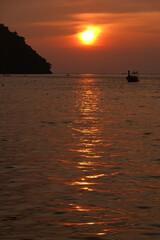 Beautiful sunset on the sea in Thailand