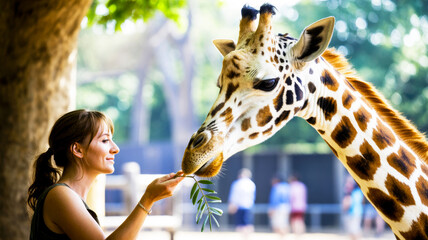 giraffe in the zoo